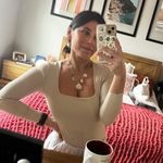 Free People Tan Square Neck Long Sleeve Bodysuit Photo 2