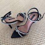 BCBGMAXAZRIA  BCBG Della Rhinestone Wrap Pointed Toe Sandal Heels Black Size 8.5 Photo 1