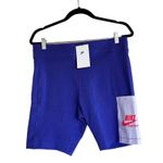 Nike NWT Sportswear Heritage Bike Shorts Women Blue XL Photo 6