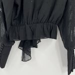 LPA Cara Embellished Sequin Blouse Top Black Long Sleeves Women’s Size Small Photo 8