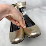 Saint Laurent NEW  Babies Edgy Mary Jane Ankle Strap Pumps Mid Heels Gold 38.5 Photo 5