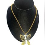 L.T.S.Steel Gold Tone Butterfly Pendant Necklace Y2K Aesthetic Statement Jewelry Photo 0