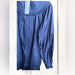 Harshman ’s Fiona Cotton Dress Dark Navy Long Puff Sleeves Size Small NWT Photo 3