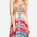 Johnny Was Taleah Ribbon-Trim Georgette Tent Swing Dress Rose Beach- Size XS Photo 1