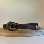 Leegin 1990 USA Brown Genuine Leather Animal Studded Western Belt Size Small Photo 4