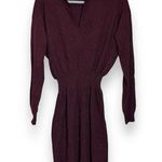 prAna Milani V-Neck Dress Mulberry Knit Sweater Women Small Cinched Waist Photo 0
