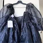Selkie Caviar French Puff Dress Midi Black Polka Dot Organza XL NWT Photo 5