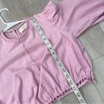 BTB Los Angeles Top eyelet lattice crop bell sleeves womens Pink (medium) boho Photo 4