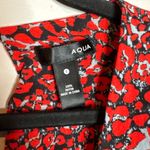 AQUA  Womens Leopard Print Surplice Jumpsuit In Red Photo 3