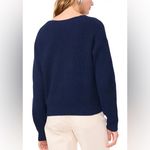 1. State Women's Navy Blue V-Neck Women's Sweater-Classic Casual Pullover Photo 2