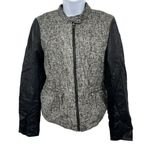 Marc New York Andrew Marc Wool Blend Tweed Vegan Leather Moto Jacket Coat Photo 0