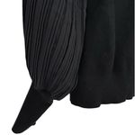 Sioni Women's Black Sheer Pleated Sleeve Mock Neck Blouse Size M Size M Photo 5