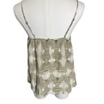 Greylin 100% Silk Cami Top XS Olive Cream Print Anthropologie Boho Luxe Photo 2
