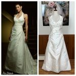 Gorgeous Casablanca Taffeta Halter Wedding Gown! White Size 12 Photo 1