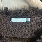 J. McLaughlin  Black Fringed Crew Neck Sweater | Size XL Photo 2