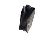 Pebbled Vegan Leather Drawstring Detachable Strap Bucket Bag Black Photo 1