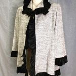 Mark Heister Silk Jacket XS Ruffled Trim Couture Evening Artwear Gray Photo 0