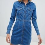 Free People Dynomite Denim Long Sleeve Dress Medium Photo 6