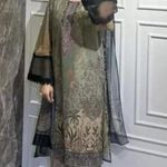 Bollywood design chiffon 3pc kamiz set Indian Pakistani Green Size L Photo 1