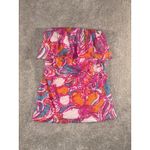 Lilly Pulitzer  Tube Top Wiley Ruffle Shorley Blue Feeling Tanked Xs Resort Beach Photo 3