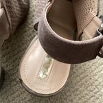 Tahari NEW  Taupe Grey Margaret Perforated Suede Block Heel Sandals Shoes 8 NIB Photo 4