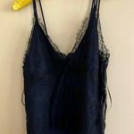 Lucy Paris Brynn Lace-Trim Camisole Tank Top Navy Blue Size Small New with tags Photo 6