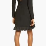 One33 Social Pleated Ruffle Long Sleeve Cocktail Dress size 8 Black Photo 13