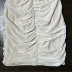 Tiger Mist  Cream Off The Shoulder Ruched Mesh Mini Dress Photo 5