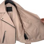 All Saints Dalby Slim Fit Leather Biker Jacket 8 Misty Pink Moto Boho Zipper Photo 11