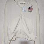 Looney Tunes United states bug bunny white women's crop top hoodie XL Photo 0
