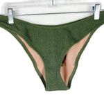 J.Crew NWT  Textured Curved Waist Cheeky Bikini Bottom Green Size Medium M NEW Photo 0
