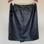 DKNY Black Faux Leather Mock Wrap Skirt Size 2 NWT Photo 5