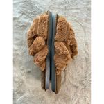 Women's Fuzzy Double Strap Slide Slippers Brown Open Casual Sketchers Photo 1