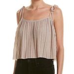 Walter Baker  Kristi Top Sparkly Metallic Pleated Tie Shoulder size Medium Crop Photo 0
