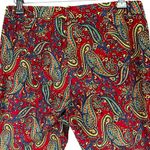 Lauren Ralph Lauren Pant Women 6 Red Paisley Straight Boho Old Money Loud Luxury Photo 3