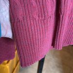 DKNY  JEANS Red Purple Pullover 1/4 Zip Knit Hoodie Size Large Photo 3