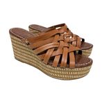 Sam Edelman  Devon Strappy Wedge Sandal Saddle Leather Woven Espadrille Size 8.5 Photo 1