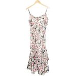 NWT Cinq a Sept Luka Floral Asymmetric Silk Slip Dress Cream Pink Ruffle Size 8 Photo 5