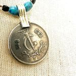Silver tone Afghani coin pendant necklace Photo 4