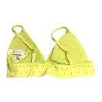 Aerie Bikini Top Triangle V Neck Removable Cups Geometric Yellow L Photo 1