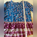 BeachLunchLounge Silky Boho Smocked Blouse Size M Photo 8