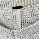 Free People Cold Shoulder Waffle Knit Sweater Cream Sz XS Photo 3