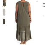 West Kei Gauzy Hi-Low Hem Dress Olive Green Photo 4