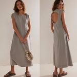 Free People NWT  beach simone midi sleeveless cutout dress in grey Photo 1