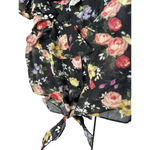 Frederick's of Hollywood Vintage Fredrick’s of Hollywood Floral Crop Tie Top Sheer Black Size Small USA Photo 1