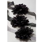 Free People  Royce Flower Choker Black NWT Witchy Necklace Wrap Rhinestones Photo 3