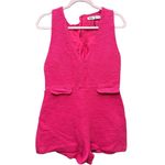 ZARA  SHORT TEXTURED WEAVE JUMPSUIT FUCHSIA Medium Photo 3