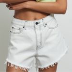 BDG Urban Outfitters‎  Pitched Waist White Denim Shorts Size 27 raw hem Photo 0