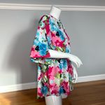 Honeyme  Pink Floral Kimono Sleeve Tunic Blouse Size S Photo 1