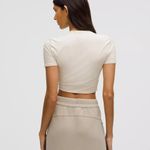 Lululemon  Ivory Nulu Cropped T-Shirt Photo 4